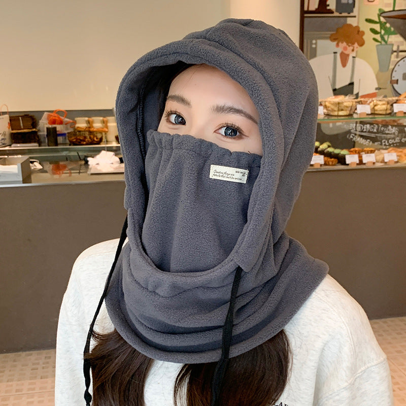 Women's Winter Cycling Hat Windproof Warm Rabbit Fur Dome Crown Beanie