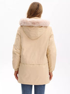 Trendsi Full Size Fur Hooded Warm Winter Parka Outerwear Plus Size