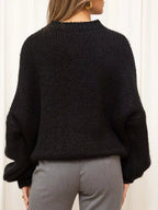 Sarah Express Women's Round Neck Dropped Shoulder Sweater