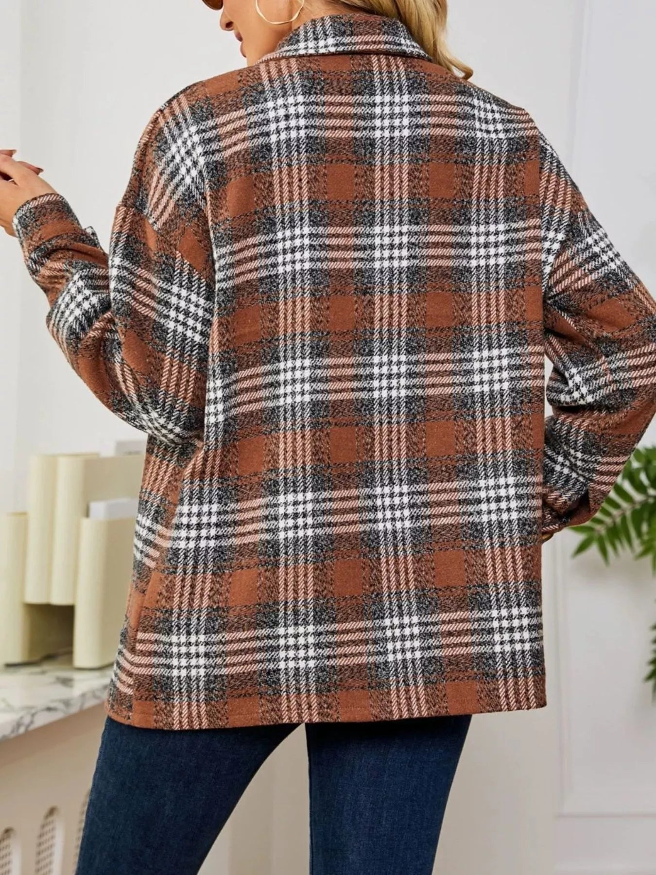 Sarah Express Women's Plaid Button-Up Shirt