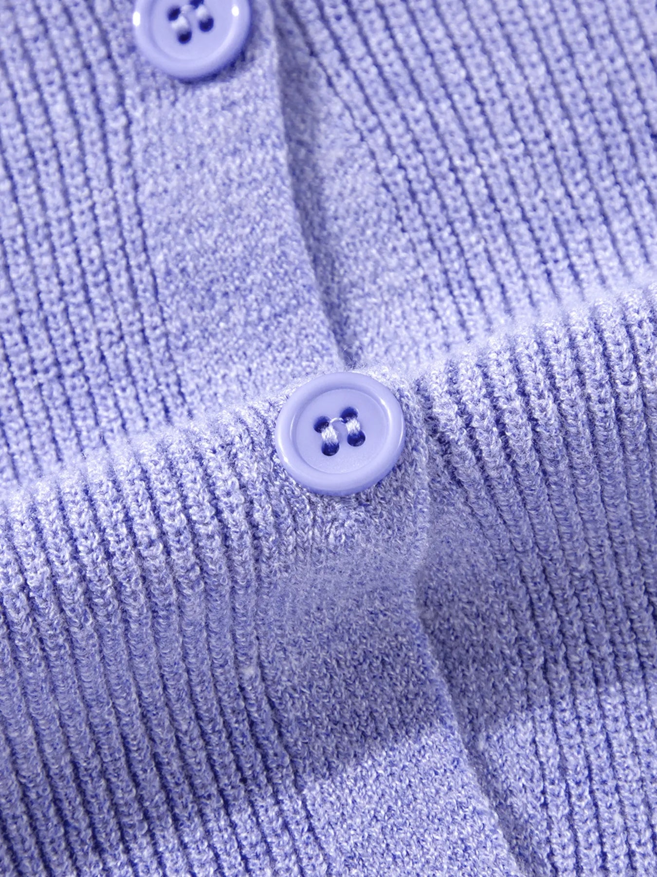 Sarah Express Women's Ribbed Knit Button Front V Neck Cardigan