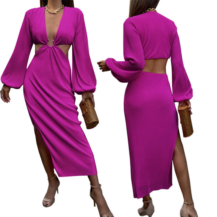 Women's Long Sleeve Maxi Dress Casual Polyester