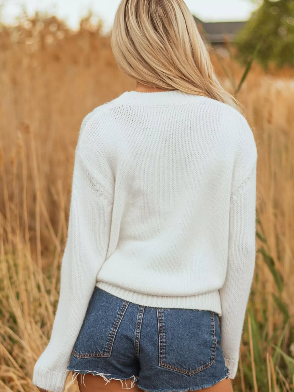 Sarah Express Women's Embroidered Bow Boots Graphic Drop Shoulder Sweater