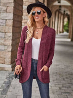 Sarah Express Women's Open Front Ribbed Knit Cardigan
