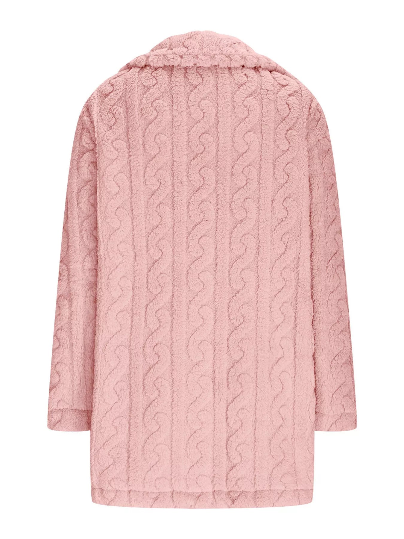 Sarah Express Women's Double-Breasted Fleece Longline Coat