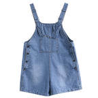 Denim Overalls Loose Straight Leg High Waist Suspender Pants