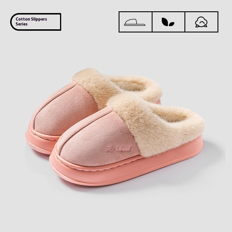 Sarah Express Unisex Winter Fluffy Slides | Cosy Warm Non-Slip Indoor Cotton Slippers Pink