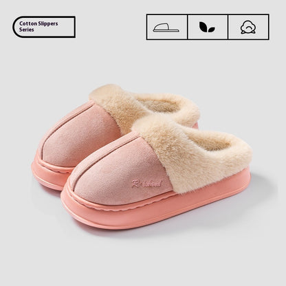 Sarah Express Unisex Winter Fluffy Slides | Cosy Warm Non-Slip Indoor Cotton Slippers Pink