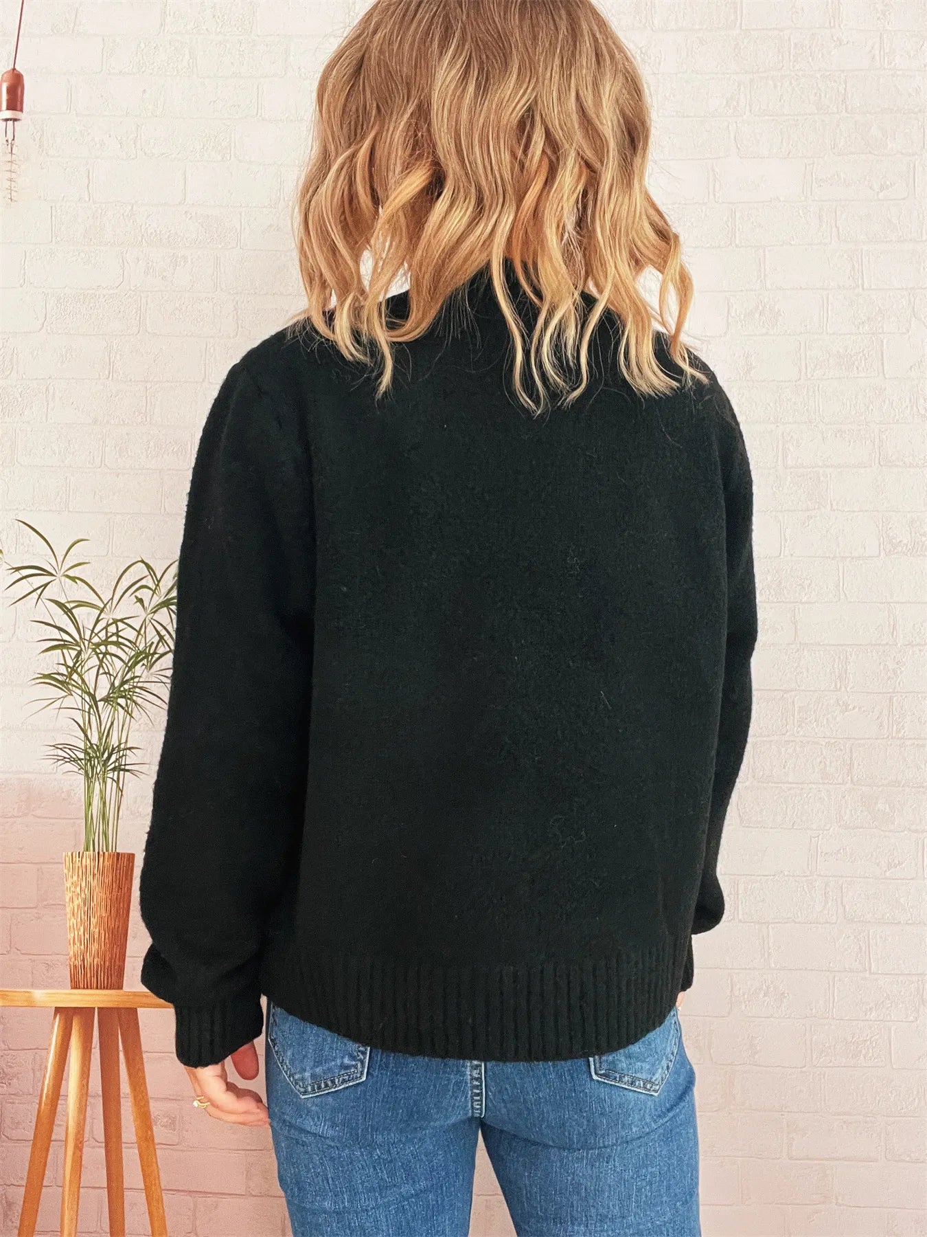 Sarah Express Women's Strawberry Button Up Long Sleeve Cardigan