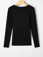 Sarah Express Women's Ribbed Knit Cold Shoulder Sweater