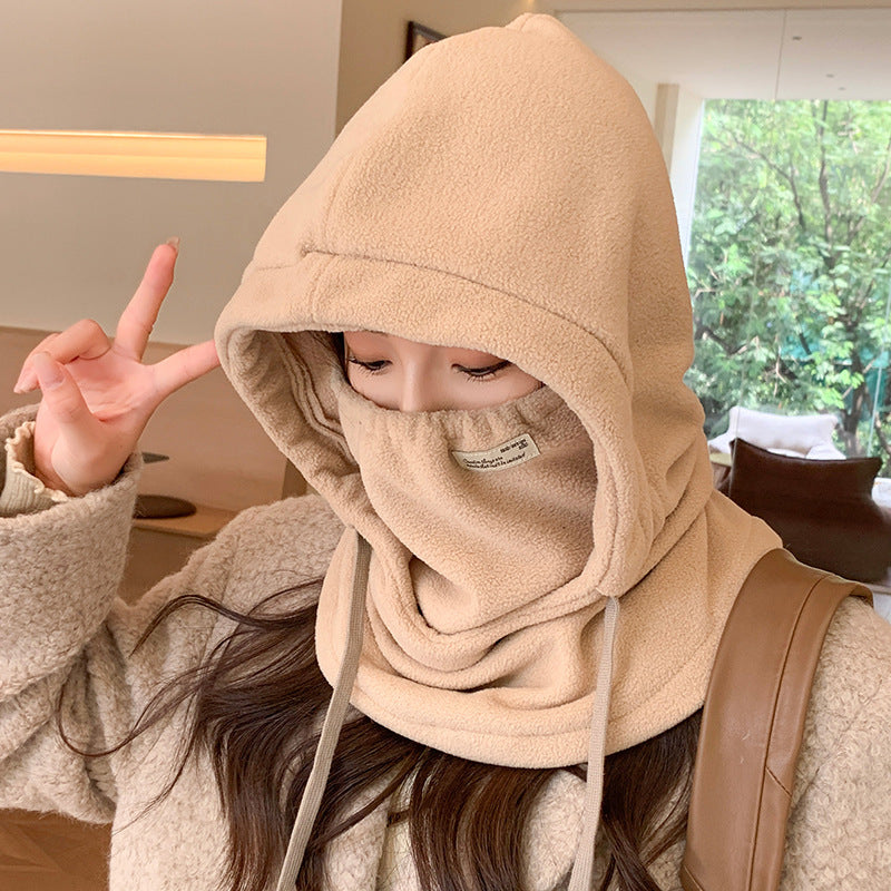 Women's Winter Cycling Hat Windproof Warm Rabbit Fur Dome Crown Beanie