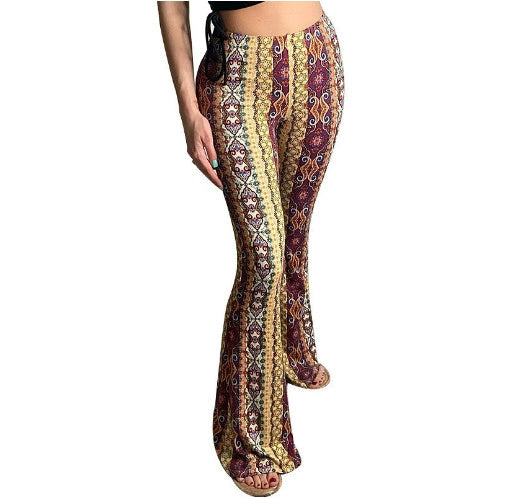 High Waist Printed Leggings Stretch Full Length Slim Fit Pants