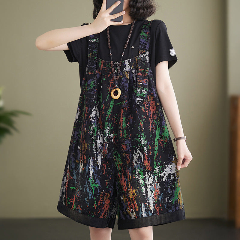 Women's High Waist Denim Overalls Wide Leg Suspender Pants