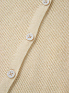 Sarah Express Women's Ribbed Knit Button Front V Neck Cardigan