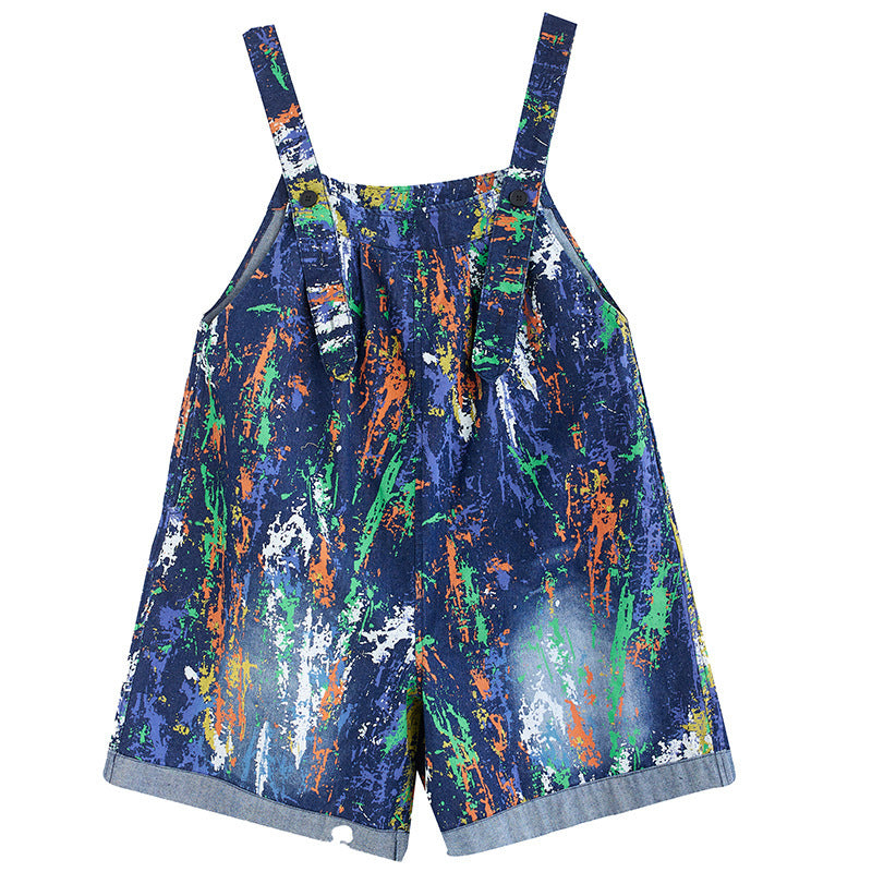 Women's High Waist Denim Overalls Wide Leg Suspender Pants