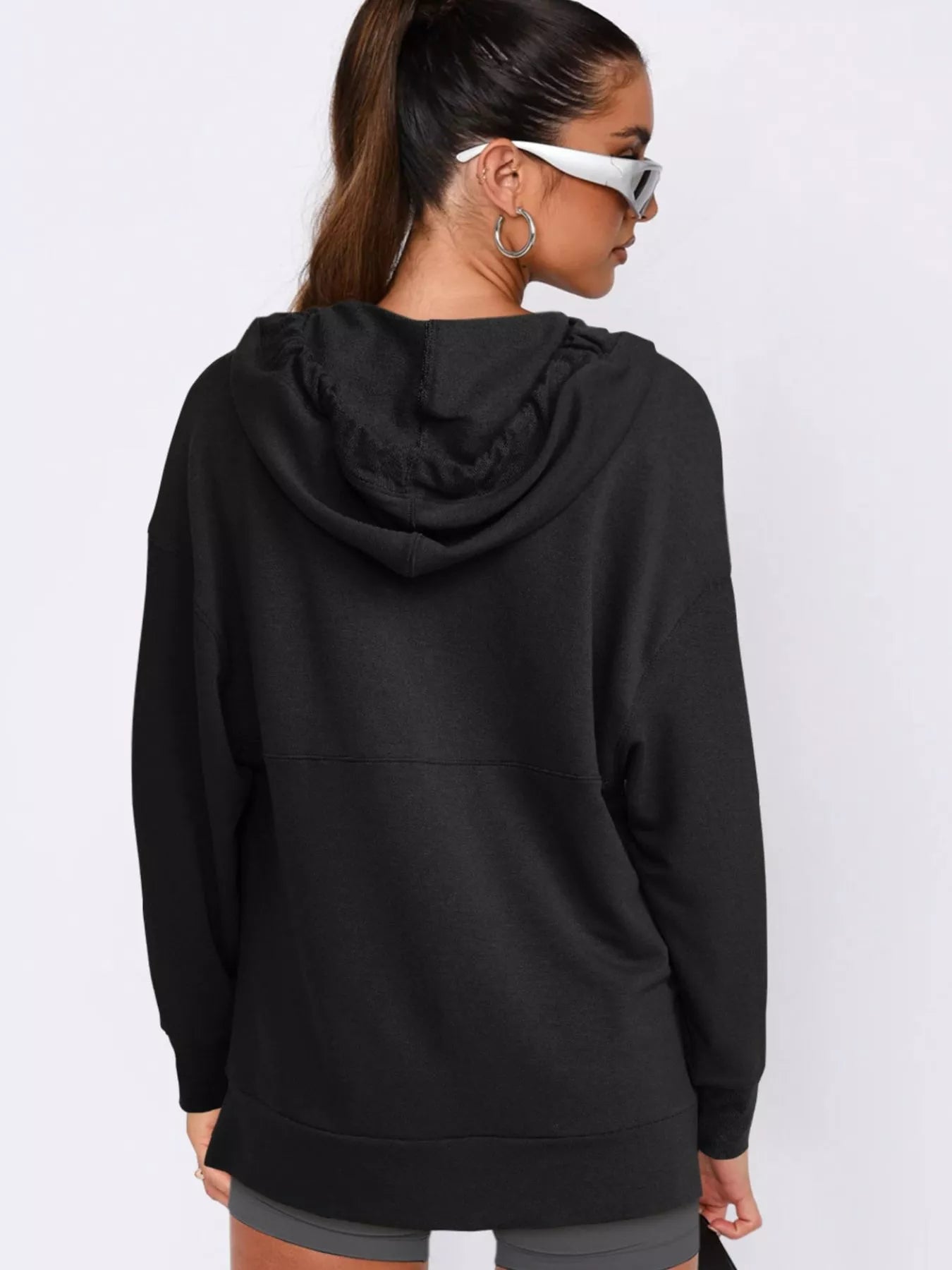 Sarah Express Women's Drawstring Kangaroo Pocket Long Sleeve Hoodie