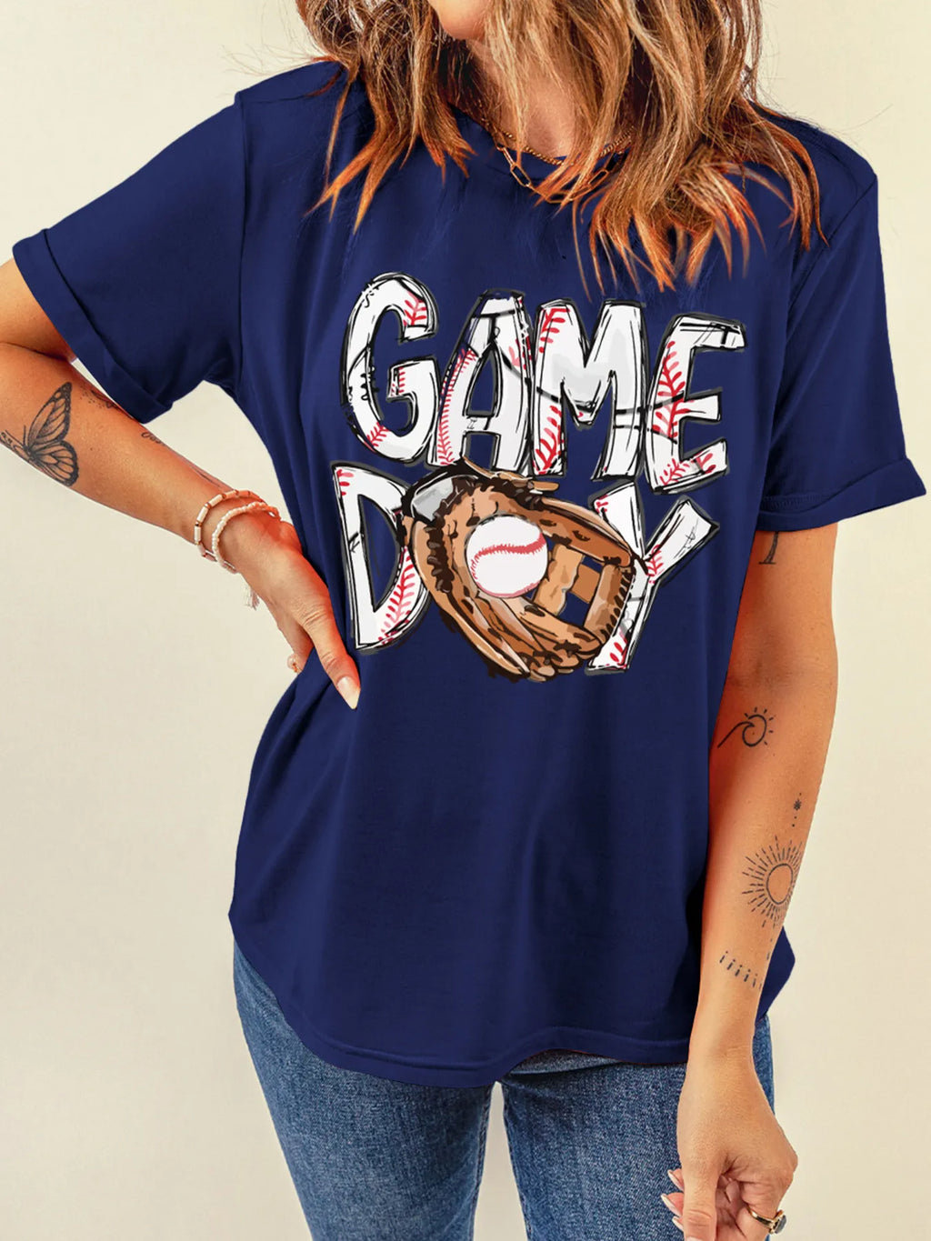 Sarah Express Women's GAME DAY Graphic Short Sleeve T-Shirt