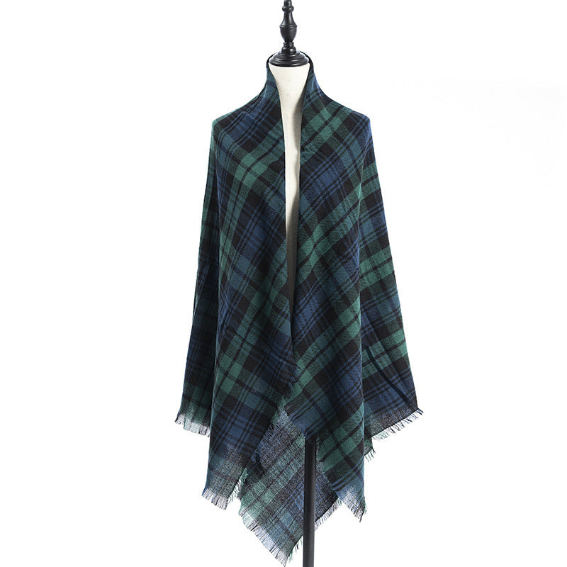 Women's Oversized Square Scarf Cashmere-like Double-Sided Shawl 140cm Woven Fall Winter Accessory