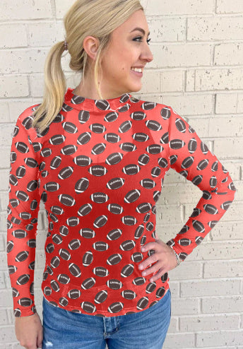 Women's Rugby Mesh Sheer Long Sleeve Top