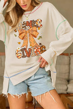 Sarah Express Women's Thanksgiving Graphic Crew Neck Sweatshirt