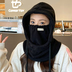 Women's Winter Cycling Hat Windproof Warm Rabbit Fur Dome Crown Beanie