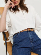 Sarah Express Women's Round Neck Half Sleeve T-Shirt - Oversized Basic Style