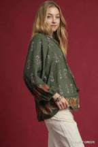 Sarah Express Women's Floral Boho Peasant Blouse