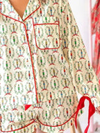 Sarah Express Women's Nutcracker Print Long Sleeve Top and Shorts Lounge Set