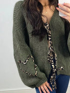 Sarah Express Women's Tie Front Long Sleeve Sweater