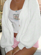 Sarah Express Women's Ribbed Knit Open Front Cardigan with Cozy Oversized Fit