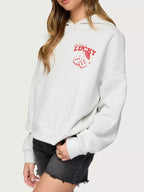 Sarah Express Women's Drop Shoulder Graphic Hoodie with Kangaroo Pocket