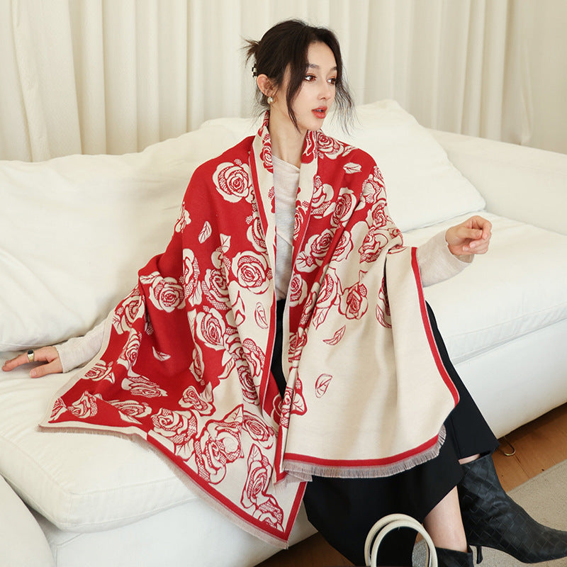 Women's Oversized Imitation Cashmere Winter Scarf Warm Wrap