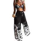 Women's Printed Tube Top Wide Leg Pants Two Piece Set Sleeveless