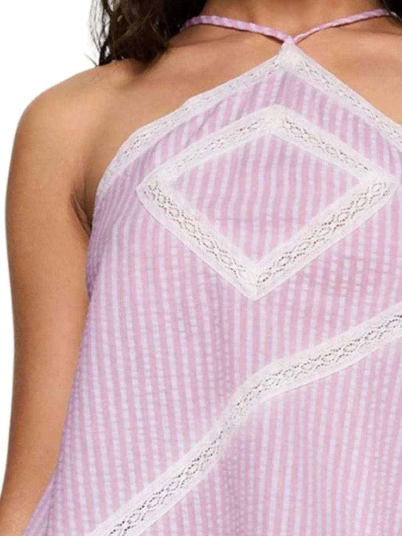 Sarah Express Women's Striped Halter Neck Cami