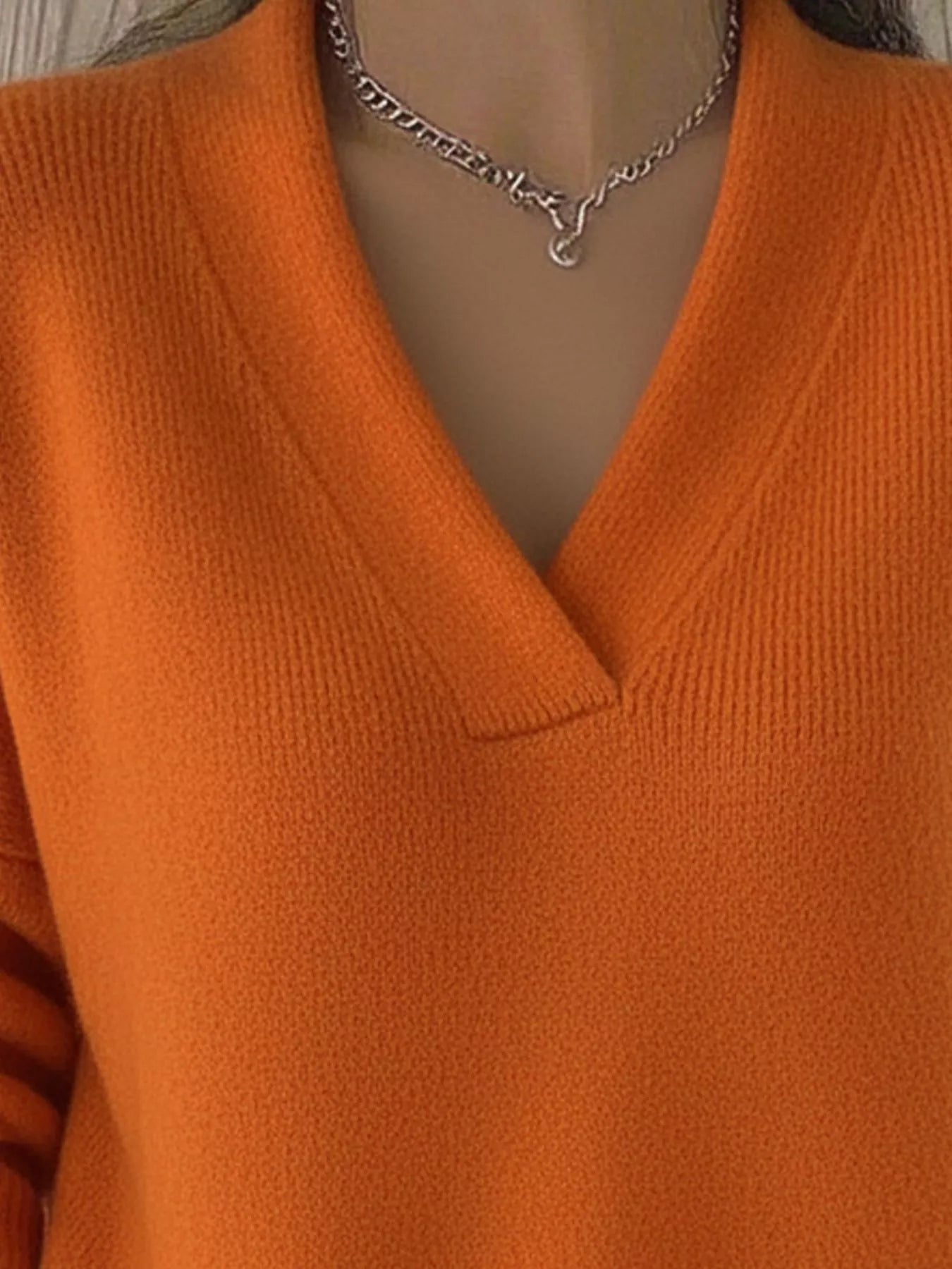 Sarah Express Women's V-Neck Long Sleeve Sweater Plus Size