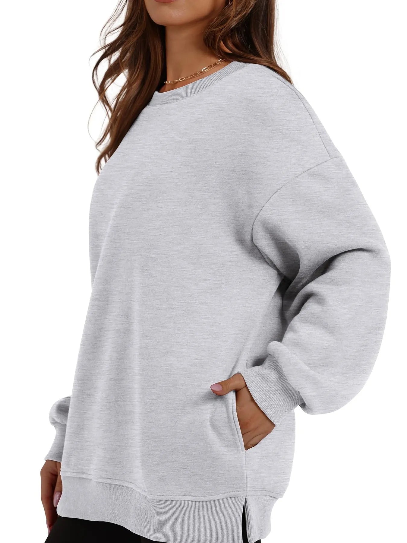Sarah Express Women's Oversized Long Sleeve Crewneck Sweatshirt