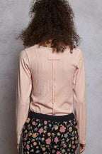 Sarah Express Women’s Square Neck Cropped Knit Top with Curved Hem