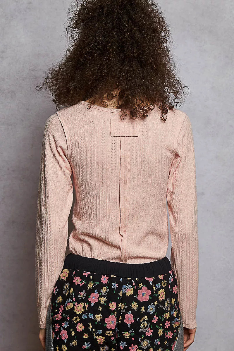 Sarah Express Women’s Square Neck Cropped Knit Top with Curved Hem