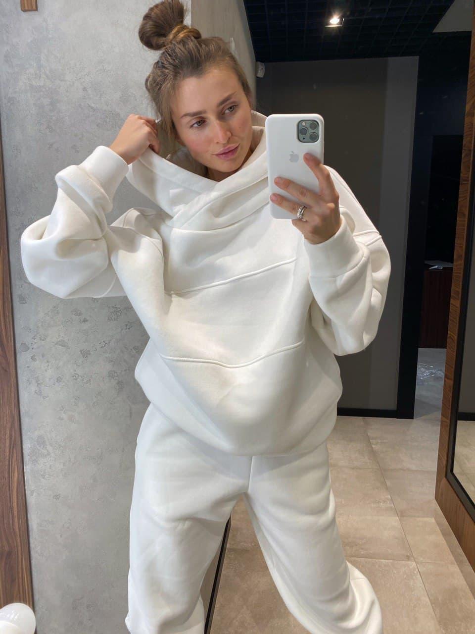 Sarah Express Women's Sweater Fleece & Pants Set - Casual Two-Piece Loungewear Tracksuit