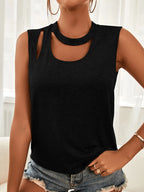 Sarah Express Women's Cutout Sleeveless Tank Top