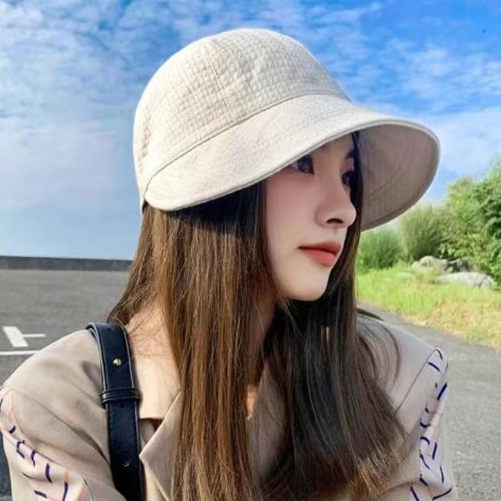 Women's Sun Protection Hat Waffle Texture Adjustable Dome Crown