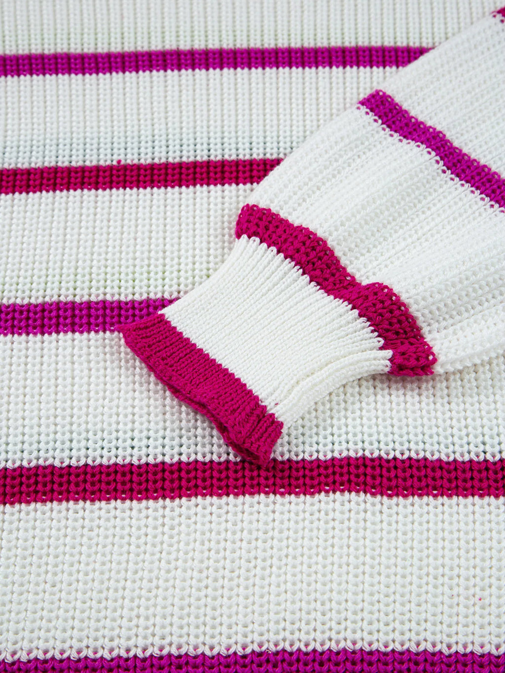 Sarah Express Women's Striped Drop Shoulder Crew Neck Sweater