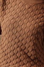 Sarah Express Women's Textured Knit Short Sleeve Pullover