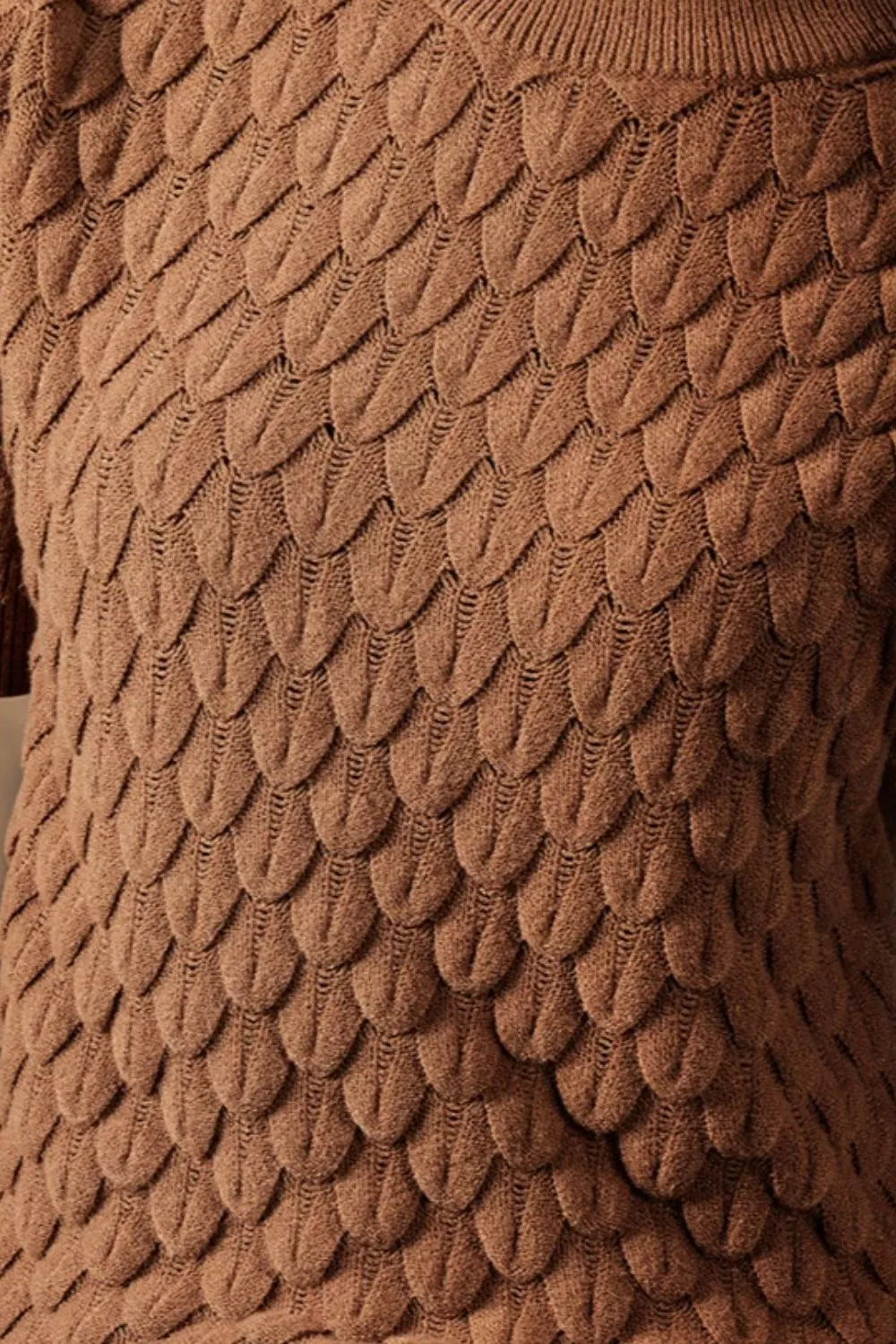 Sarah Express Women's Textured Knit Short Sleeve Pullover