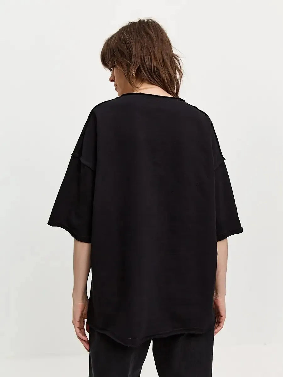 Sarah Express Women's Round Neck Half Sleeve T-Shirt - Oversized Basic Style