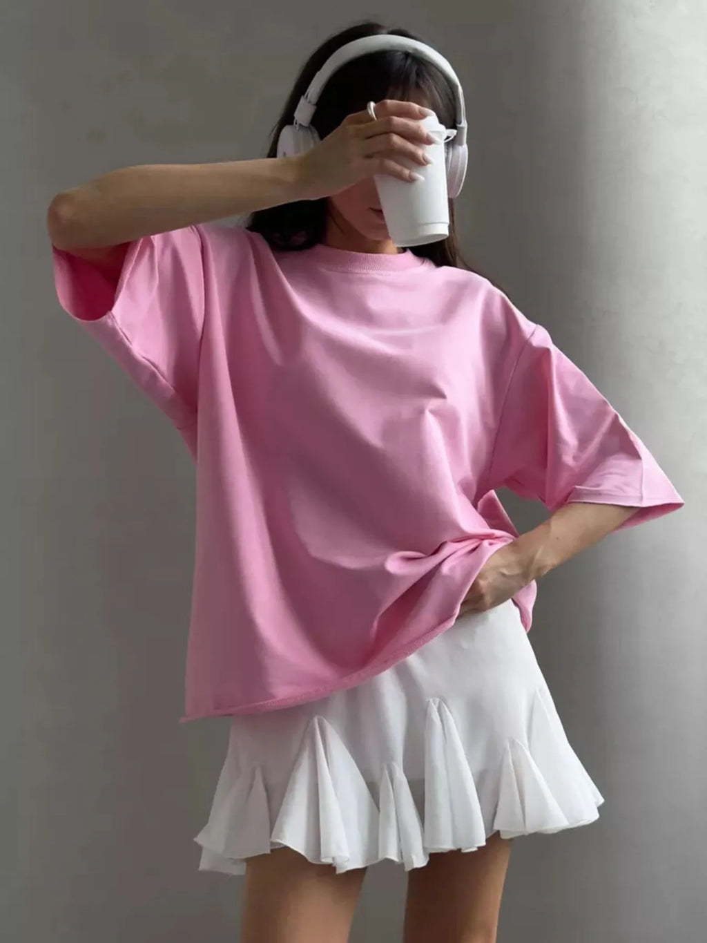 Sarah Express Women's Round Neck Half Sleeve Oversized T-Shirt