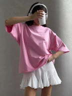 Sarah Express Women's Round Neck Half Sleeve Oversized T-Shirt