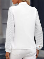 Sarah Express Women's Notched Long Sleeve Blouse