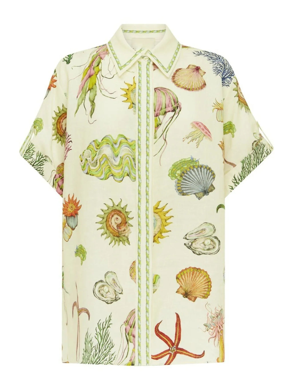 Sarah Express Women's Printed Button Up Shirt and Shorts Set