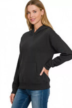 Trendsi Zenana Fleece Kangaroo Pocket Hoodie